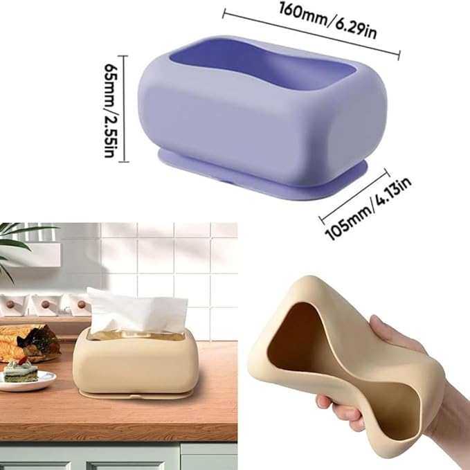 Silicone Tissue Holder Suction Cup Napkin Storage Box