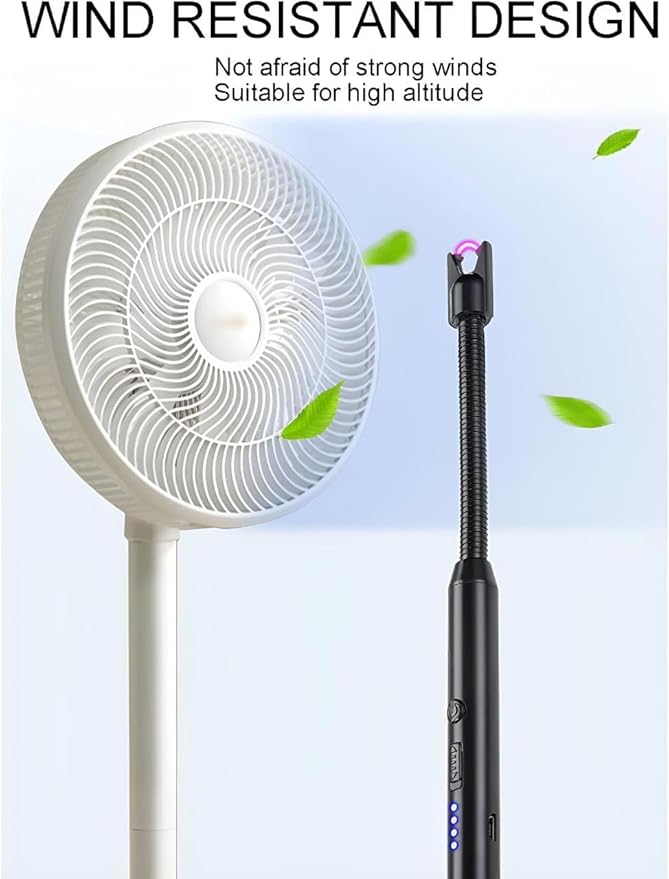 USB Rechargeable Electric LED Display Stick Windproof Lighter with Long Flexible Neck